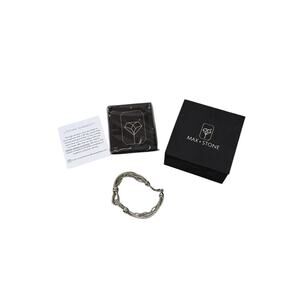 Max + Stone Sterling Silver Bracelet Layered Chain With Box